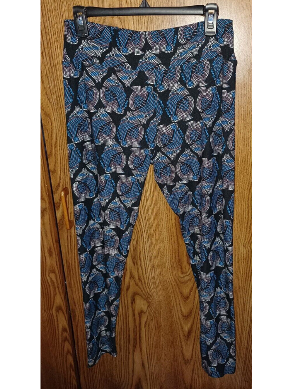 LuLaRoe Leggings Black, Blue, Brown, & White Fish Tall Curvy